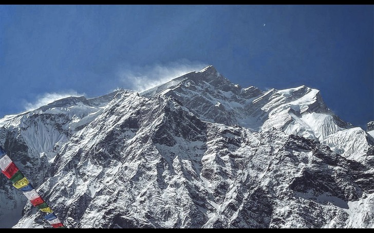 View of Annapurna massif from Annapurna I Expedition