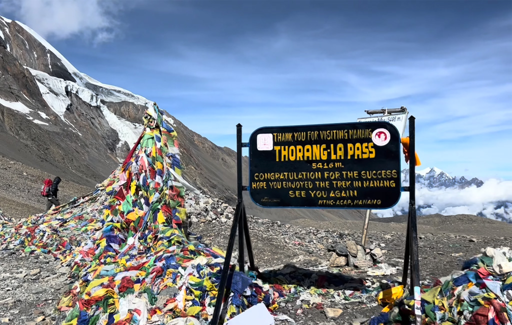 Thorong La Pass point of the Thorong La Pass trek