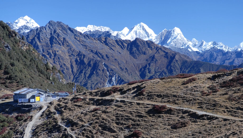 valleys, hills, and mountains in the helmbu trek