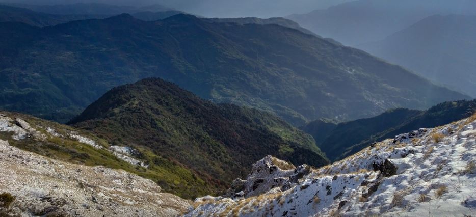 Hills and slopes seen during the Khopra Trek
