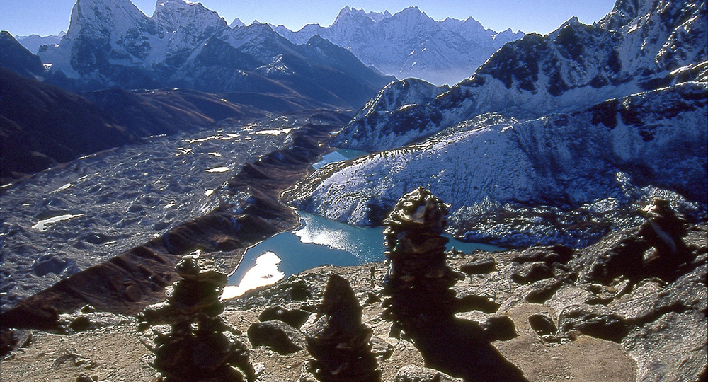Lakes and mountains seen during the Helambu trek 