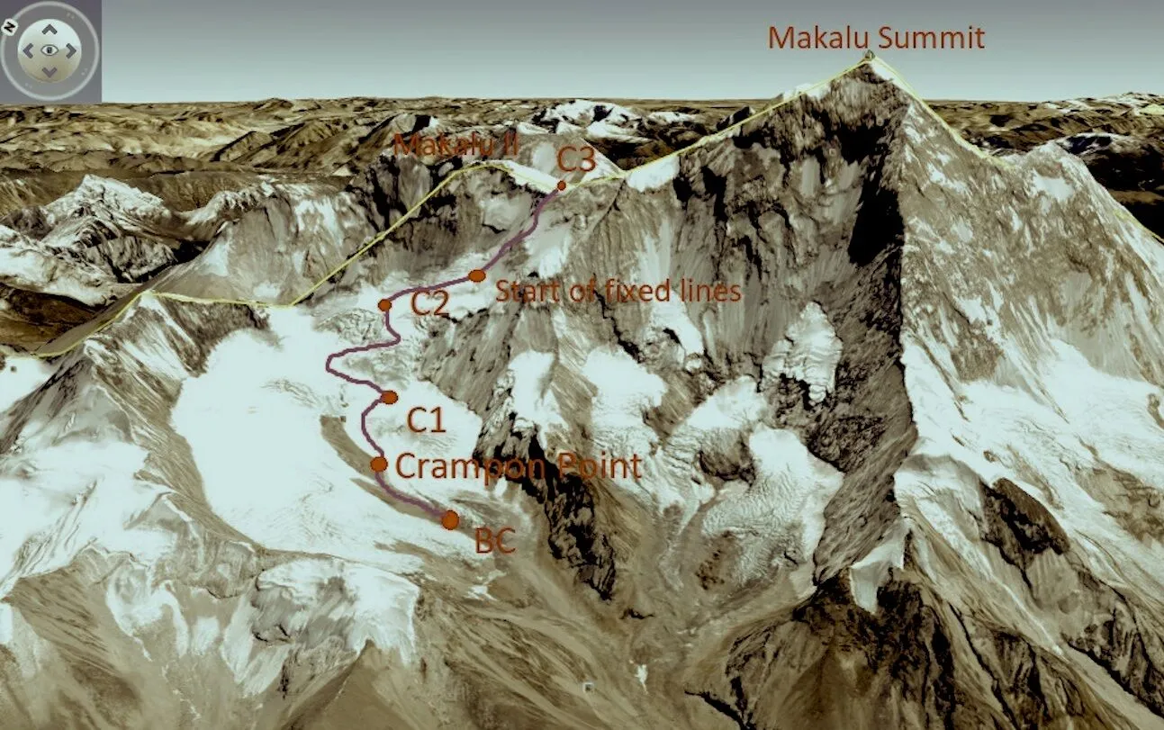 makalu climbing rute v- Destination holiday trek