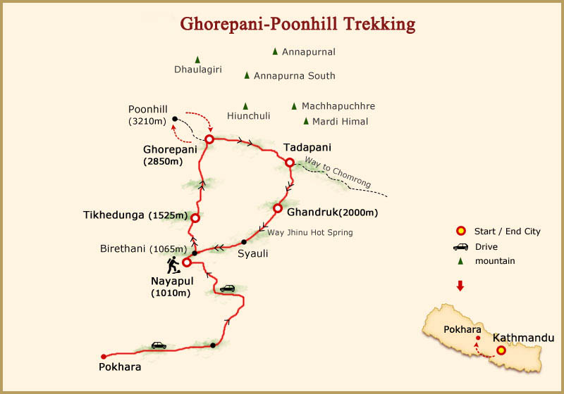 gorepani trekking mape -destination holiday trek