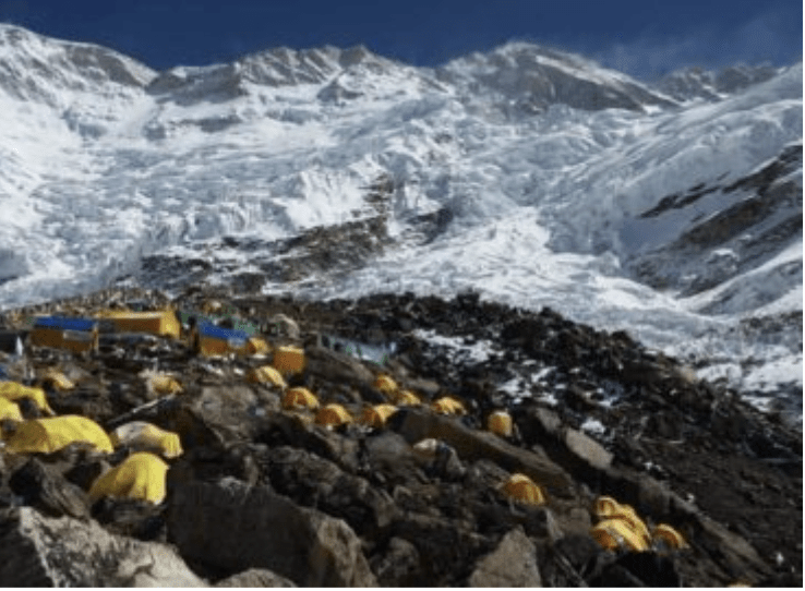 Kanchenjunga Expedition base camp aerial view