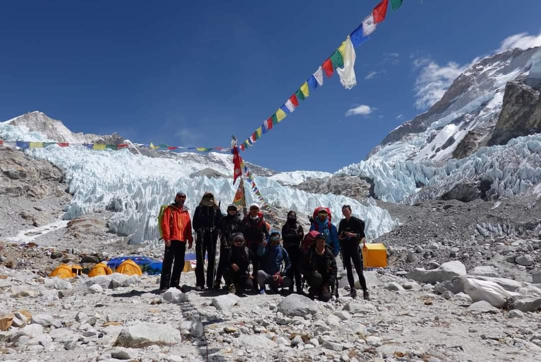 Makalu Expedition high camp climbing scene
