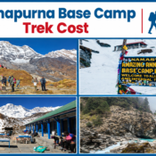 Annapurna Base Camp trek cost guide with trekkers and snow peaks