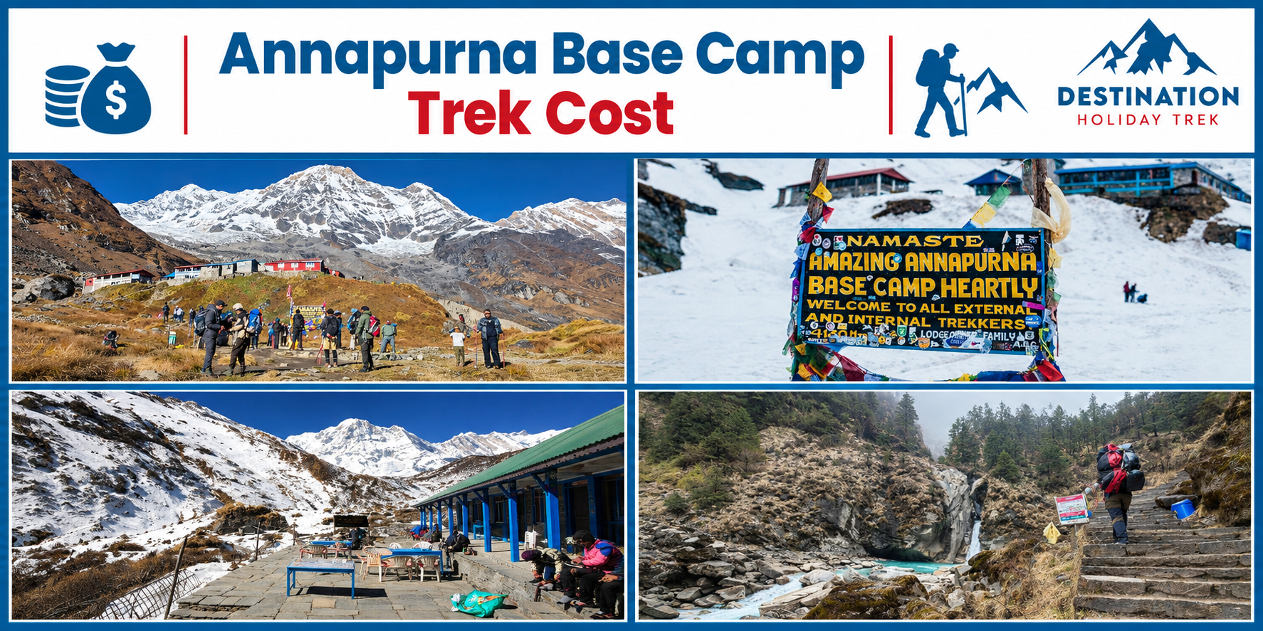 Annapurna Base Camp trek cost guide with trekkers and snow peaks