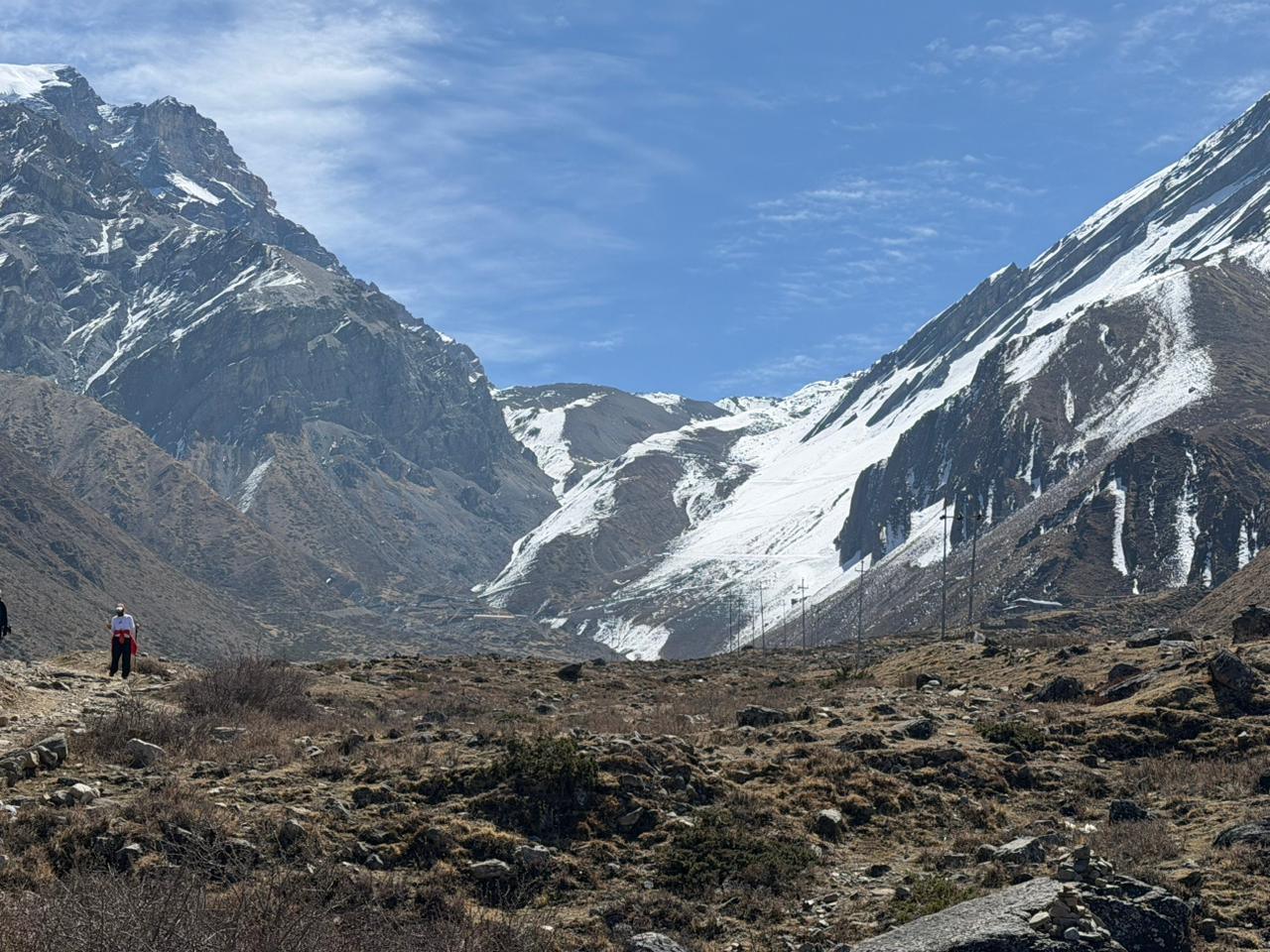 snow covered peaks on the Annapurna Circuit Trek