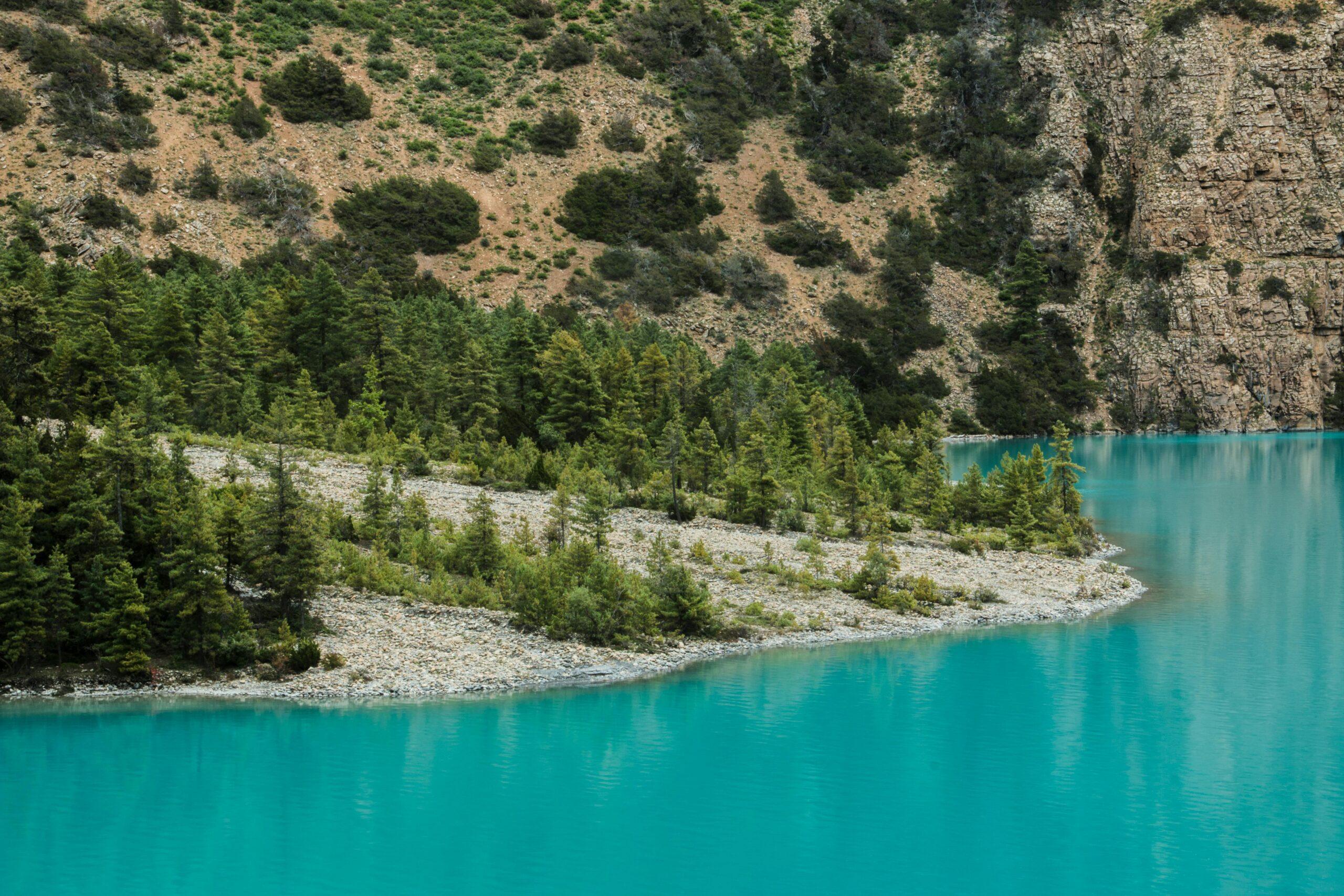 Turquoise lake along Lower Dolpo Trek trail