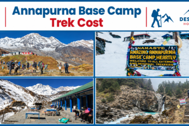 Annapurna Base Camp trek cost guide with trekkers and snow peaks